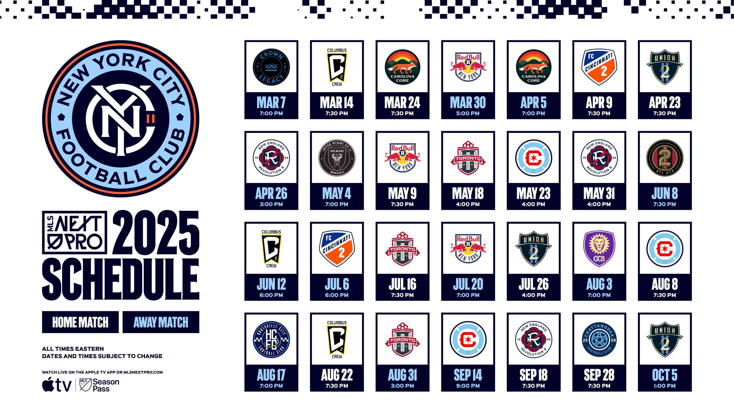 NYCFC II Announce 2025 Schedule 2025 NYCFCII MLSNP Schedule 1920x1080 PRINT V2 Kkg634