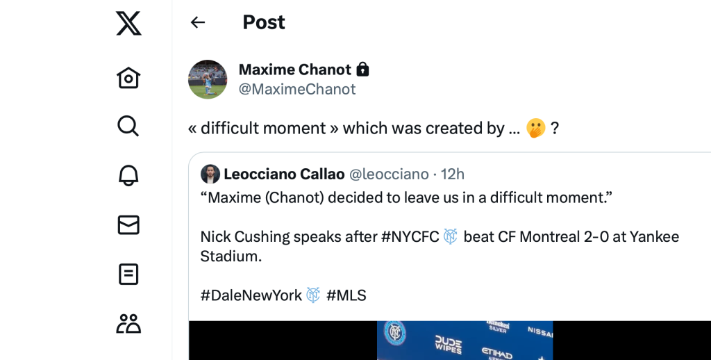 What is Maxime Chanot hinting at on social media?