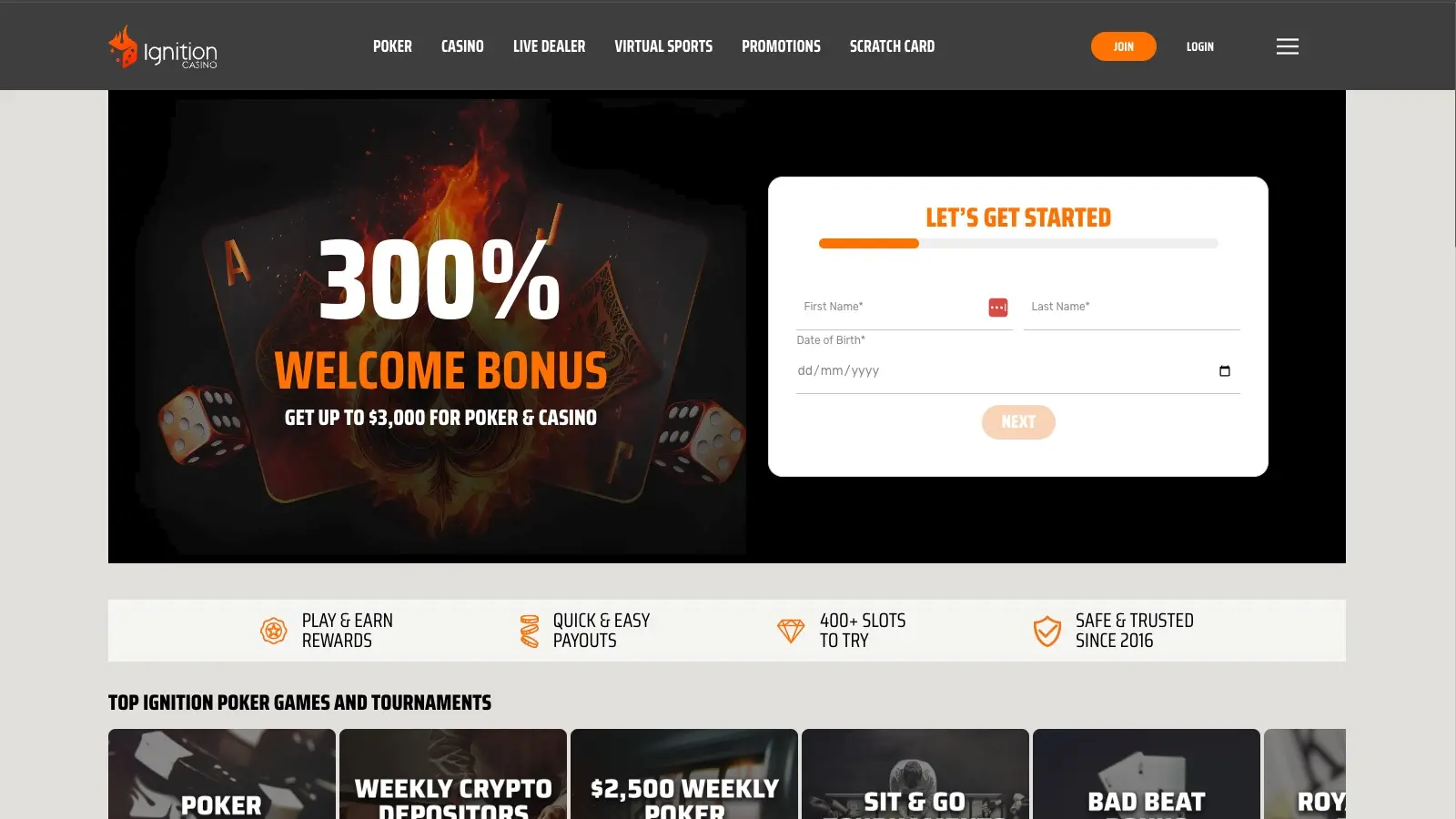 Ignition Casino screenshot